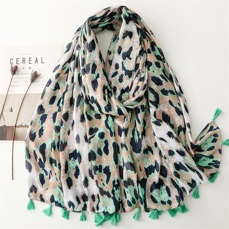 Bufanda de lujo con estampado de puntos para mujer, chal de lino y algodón con borlas, Hijab musulmán para las cuatro estaciones, con ventilación, nueva moda
