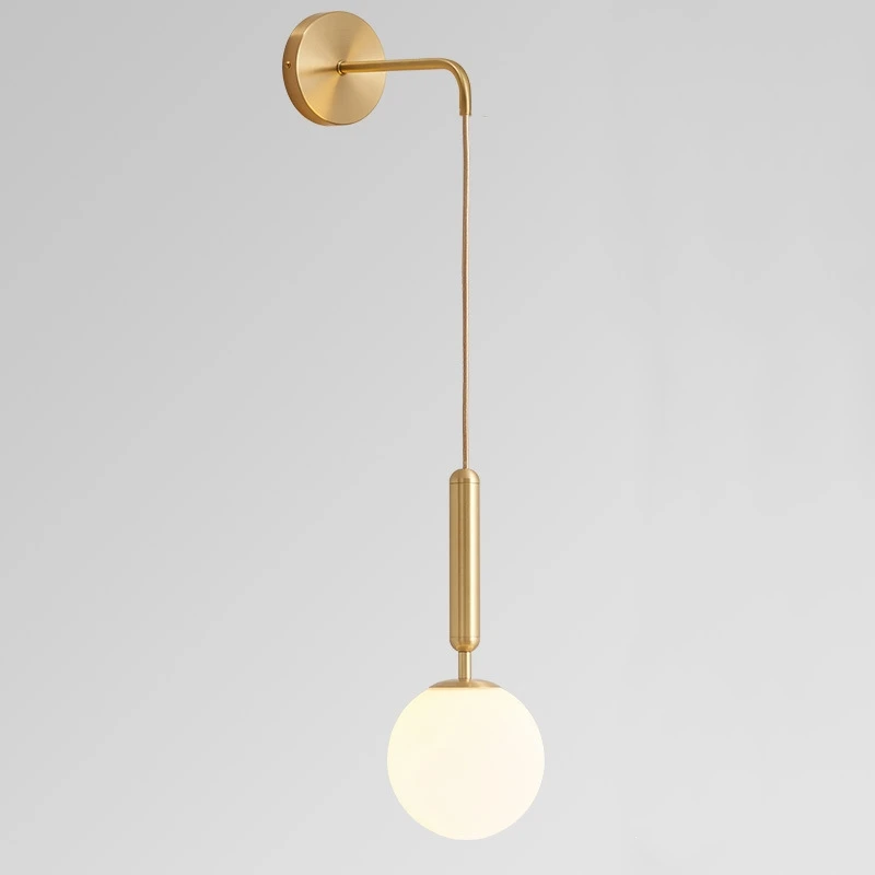 Nowoczesna prosta szklana lampa ścienna Nordic Creative LED Luksusowe kinkiety do salonu Sypialnia Lampy ścienne do sypialni Oświetlenie