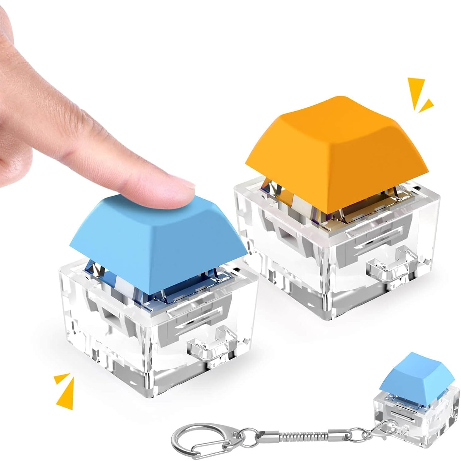 Fidget ของเล่นคีย์บอร์ด Key CHAIN Fidget Keycap พวงกุญแจ Mechanical Key Decompression ของเล่นปุ่มความเครียดบรรเทาของขวัญ
