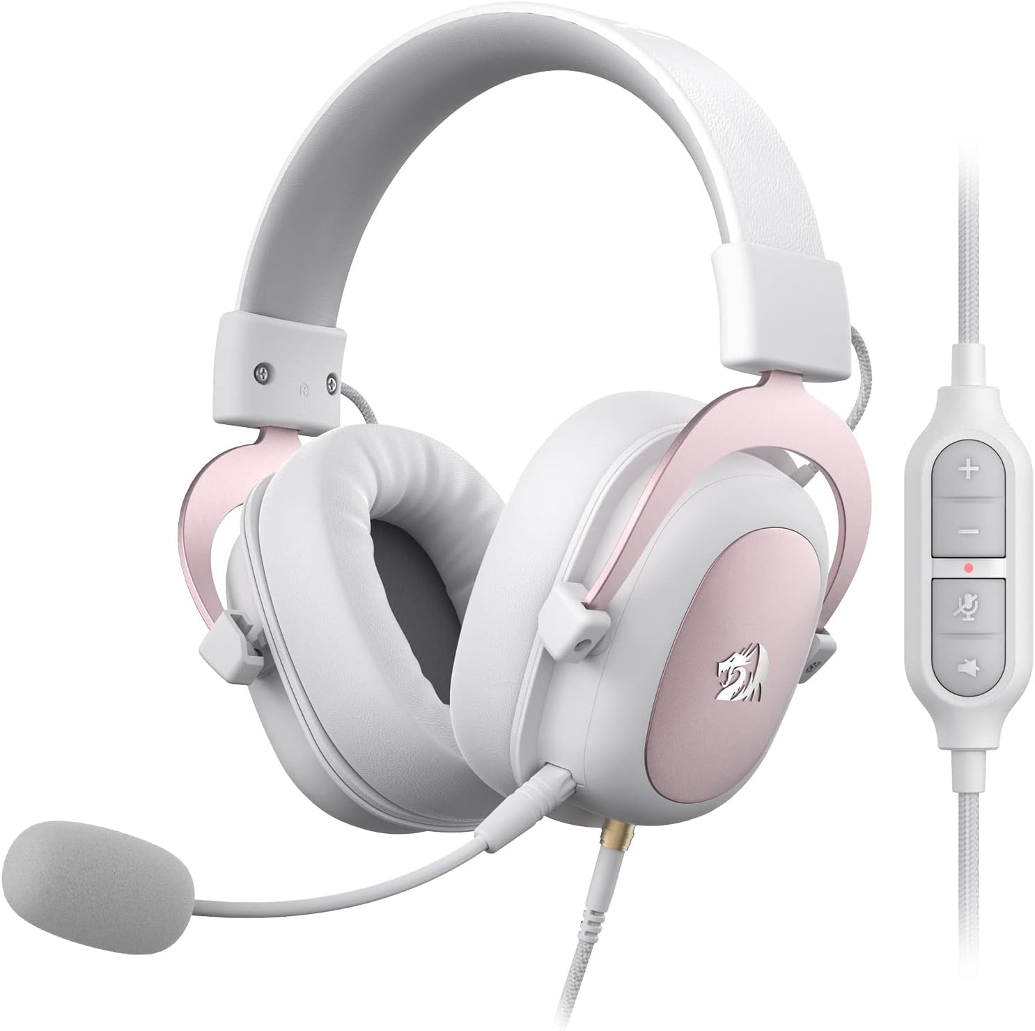 Redragon H510 Zeus White Przewodowy zestaw słuchawkowy do gier - 7.1 Dźwięk przestrzenny Nauszniki z pianki memory 53MM Drivers
