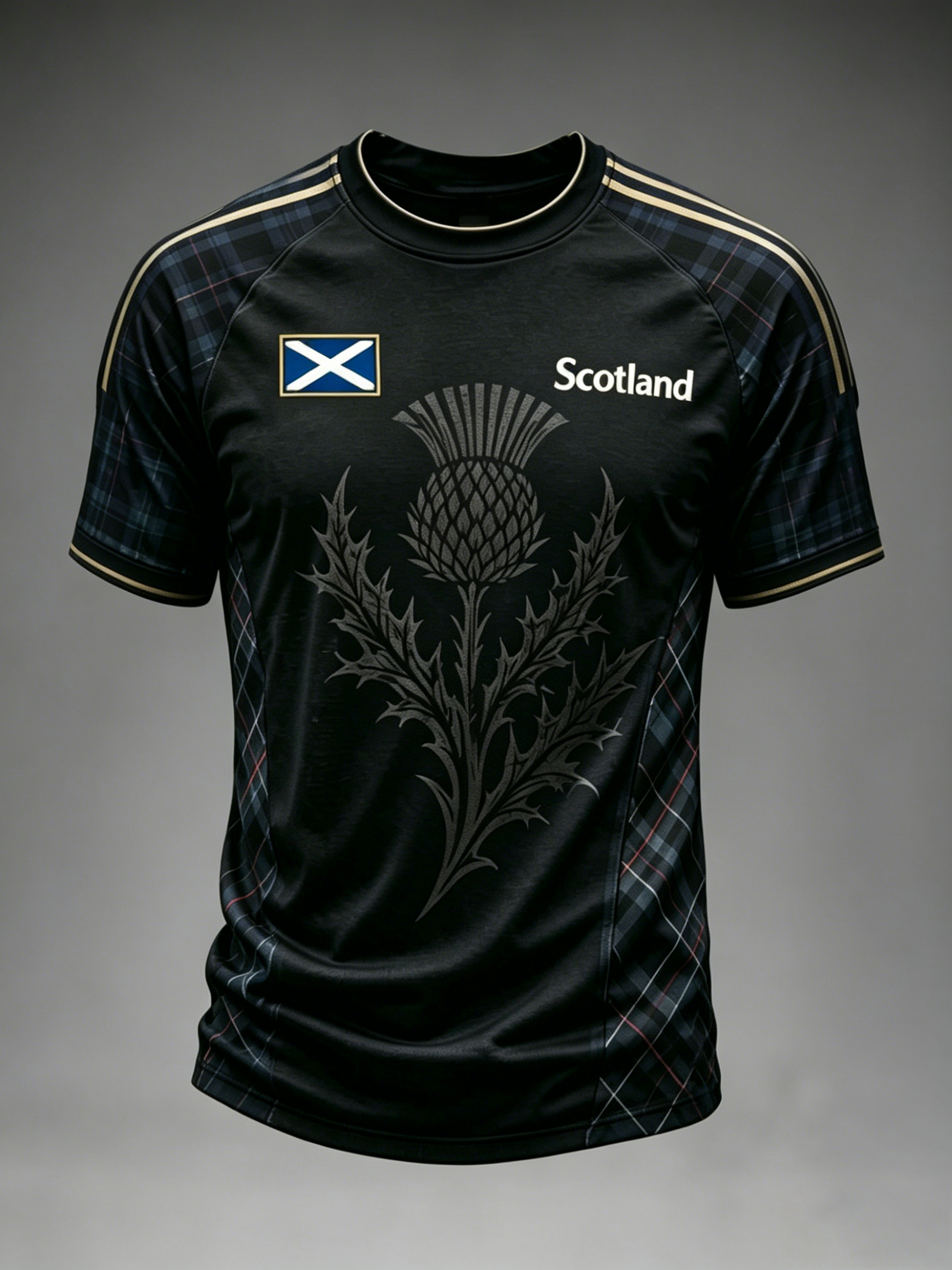 Camiseta masculina da Escócia com estampa da bandeira Saltire e do erva-príncipe, camiseta gráfica atmosférica única