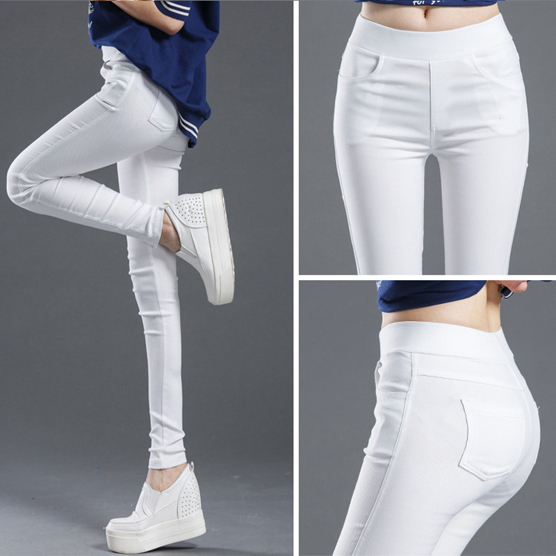 los pantalones ajustados del lápiz delgados de las polainas del estiramiento ocasional elástico del verano de las mujeres