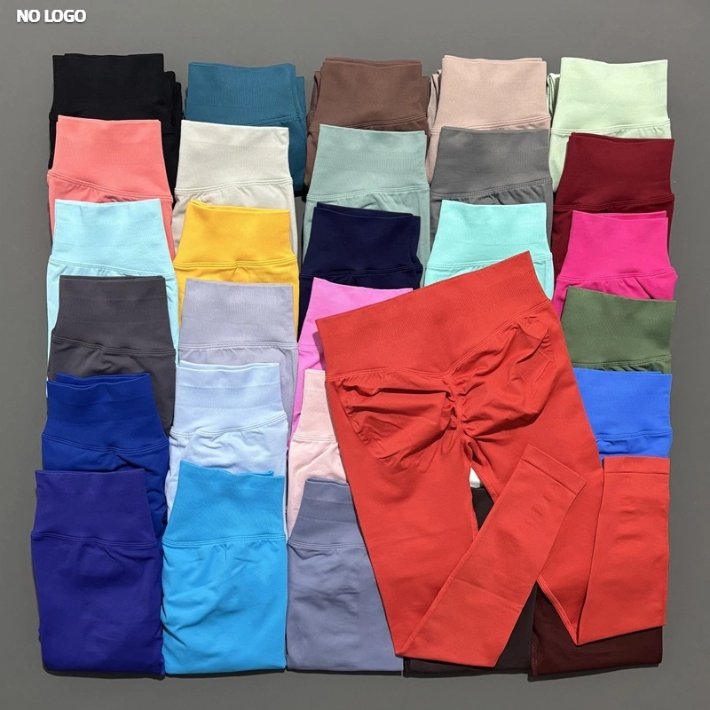 Sem logotipo feminino esportes leggings de alta elasticidade shorts levantamento de bunda yoga calça sem costura controle de barriga fitness treino leggings
