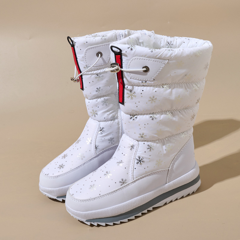 Women Winter Boots Platform Snow Boots Waterproof Non-slip Thick Plush Warm Mid-calf Boots for Women Winter Shoes