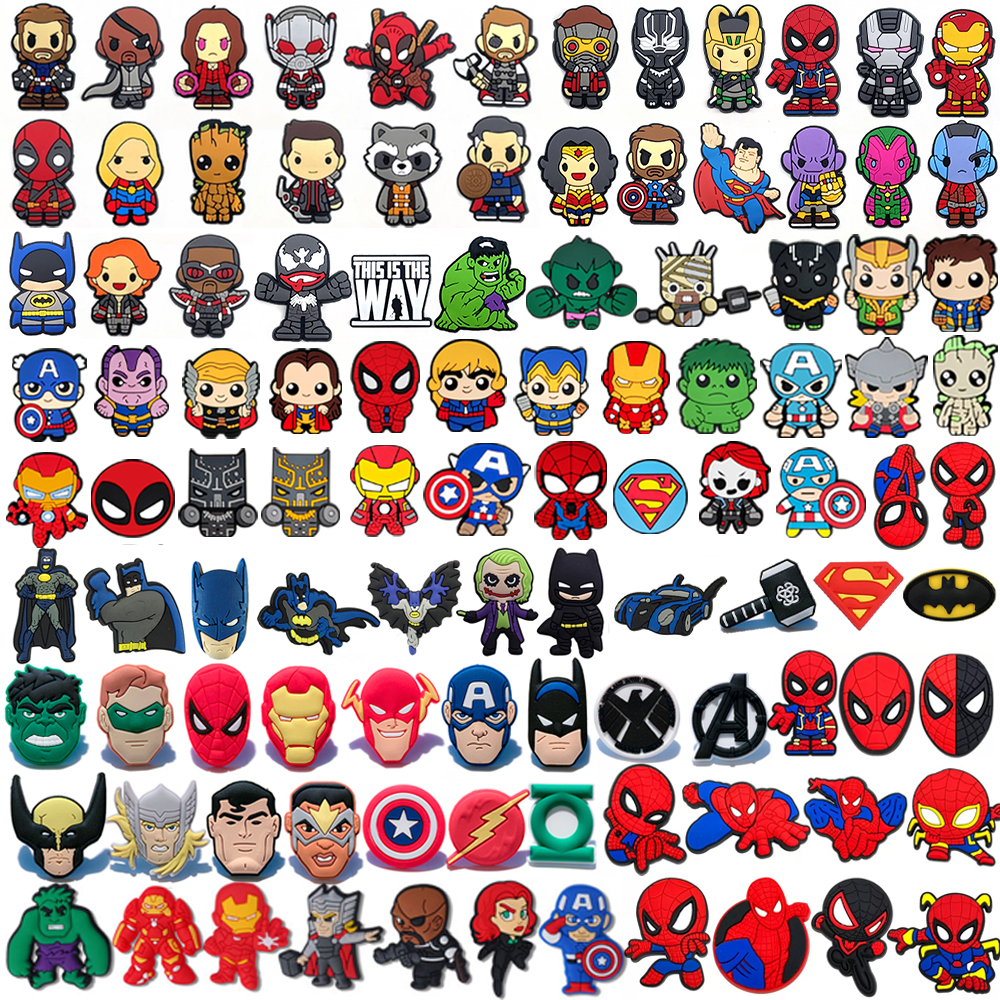 7-100 Peças de Acessórios Decorativos para Calçados, Série de Desenhos Animados Hot Toys, para Sandálias Tipo Crocs e Chinelos, Presentes de Natal e Aniversário