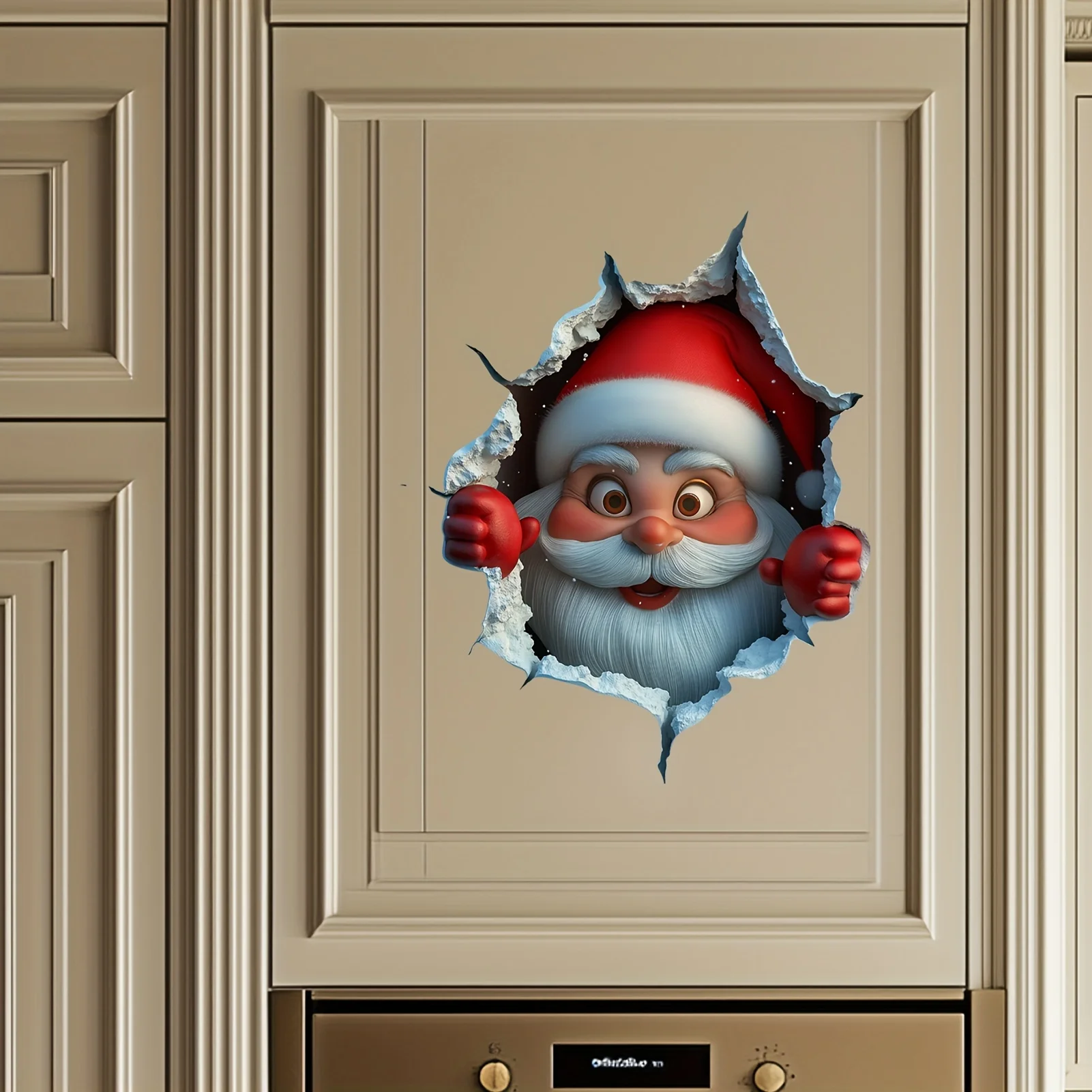 Calcomanía de pared rompe de renos 3D, pegatinas de vinilo de pared navideñas, decoración navideña extraíble para el hogar y los espacios vivos