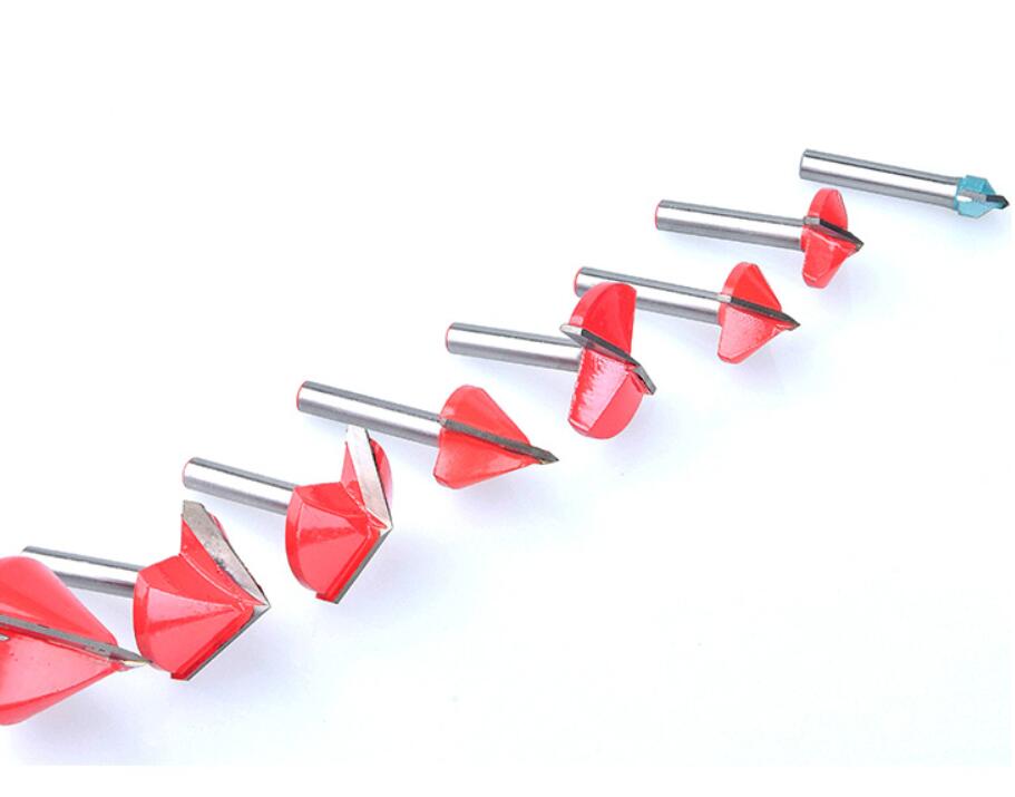 6mm Schaft V Nut Bit CNC Hartmetall-schaftfräser 3D Router Bits 60 90 120 150 Grad Holzbearbeitung Gravur fräser Holz Werkzeuge