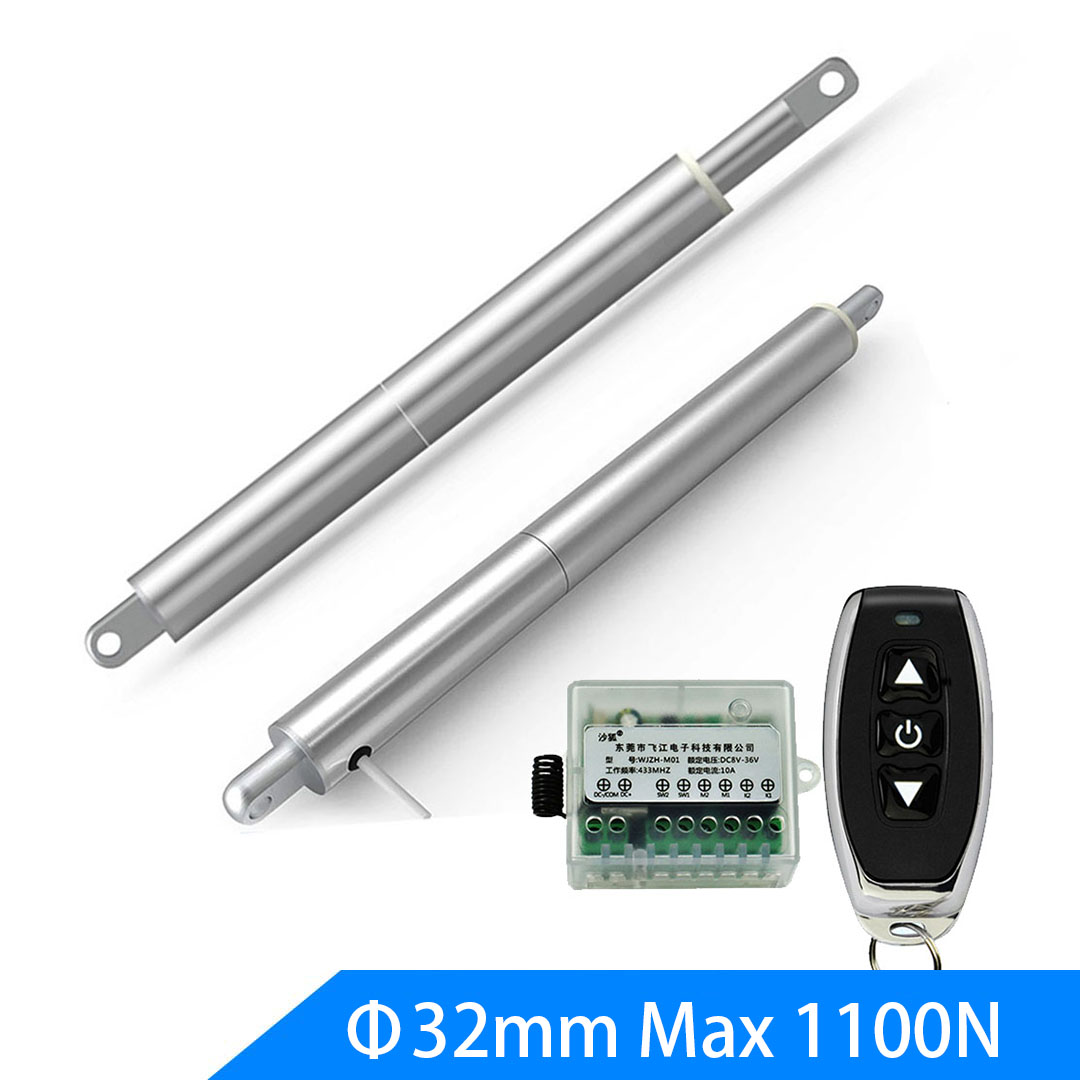 Linear Actuators with Remote Control Max Load 1100N Stroke 10-300mm Stainless Steel Push Rod Small Telescopic Motor