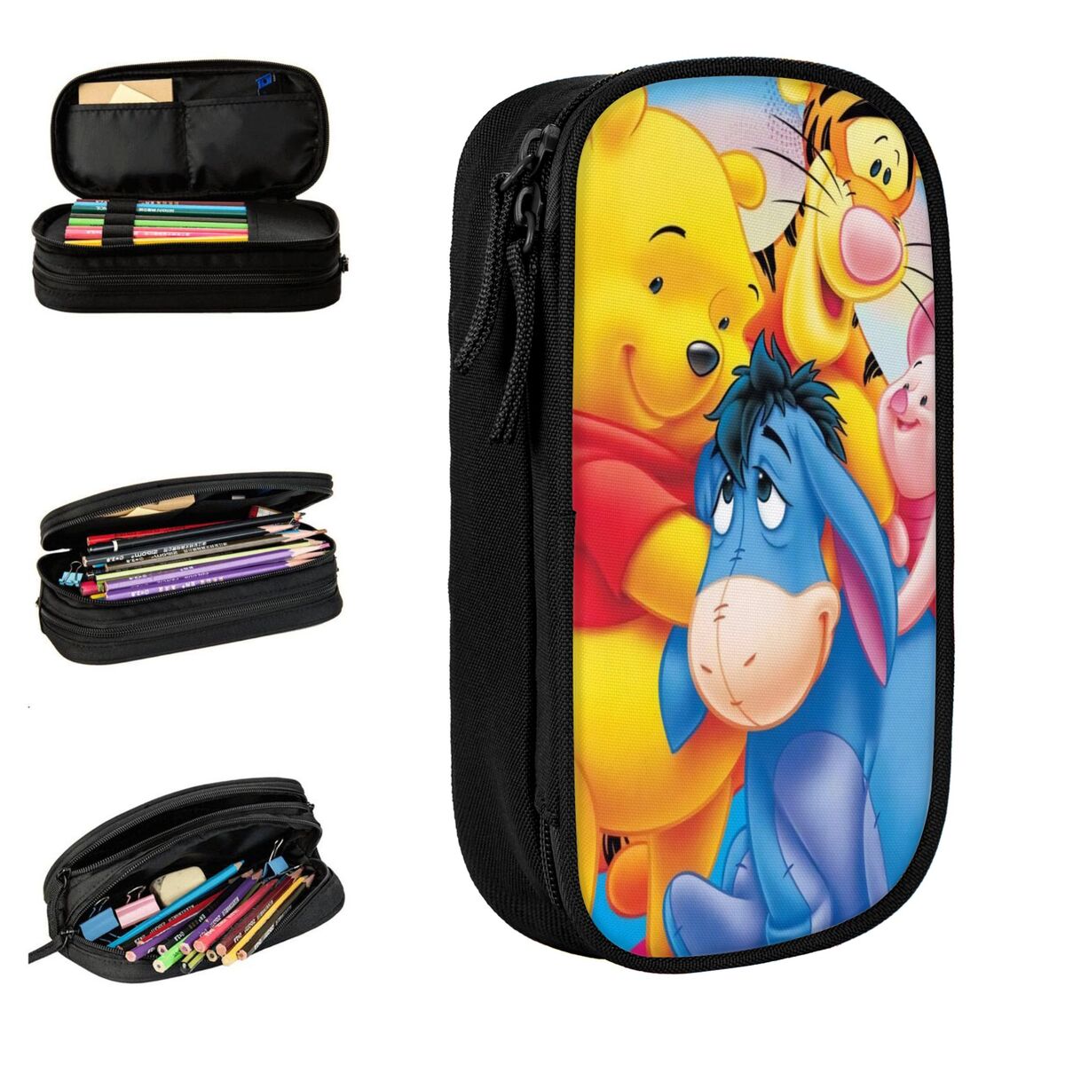 Estuche para lápices de Winnie The Pooh, estuches para lápices para el regreso a la escuela, estuche para lápices Kawaii de gran capacidad para estudiantes, papelería escolar