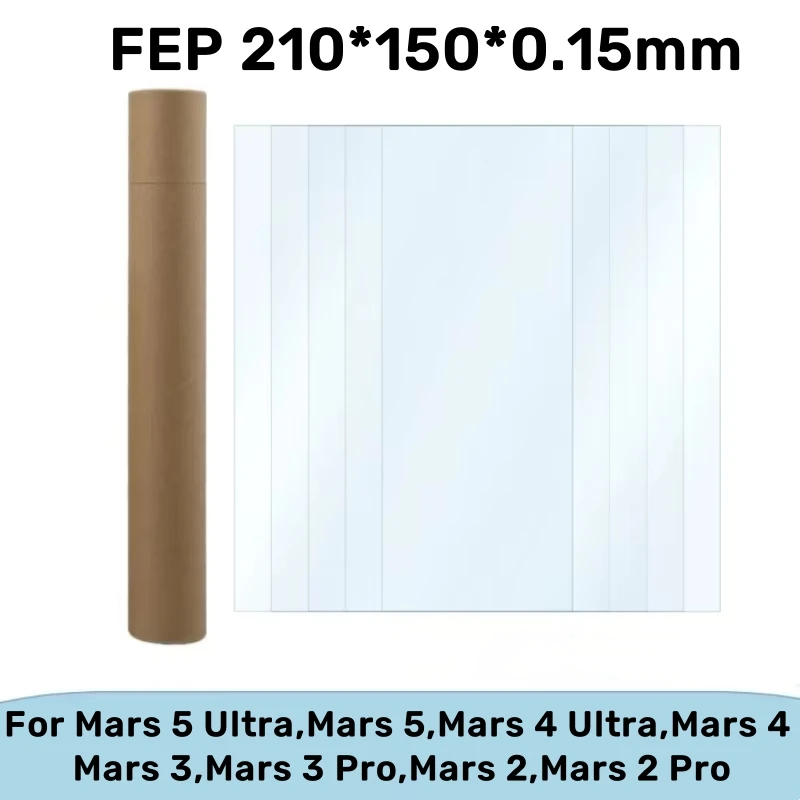 5 Pièces Film de Démoulage FEP 210x150x0,15mm pour ELEGOO Mars 4/5/5 Ultra - Accessoires Imprimantes 3D Résine LCD