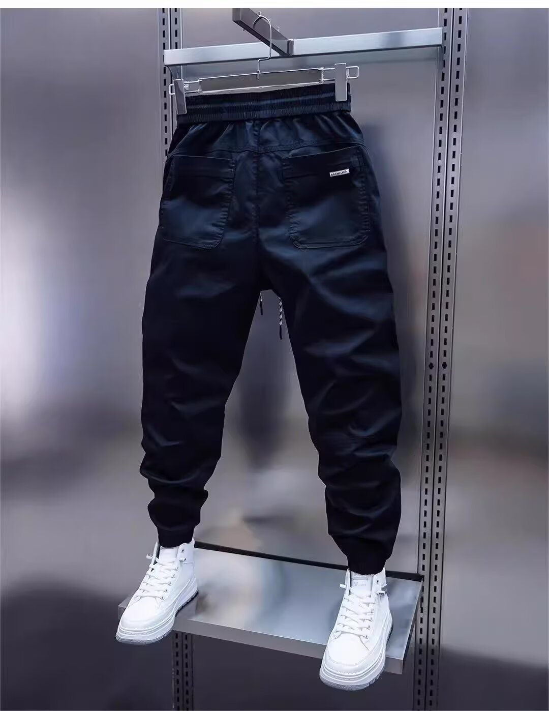 Pantalones largos para hombre con pantalones de chándal de lana y pantalones deportivos con sujeción en el tobillo, nuevo estilo suelto e informal de otoño e invierno 2024