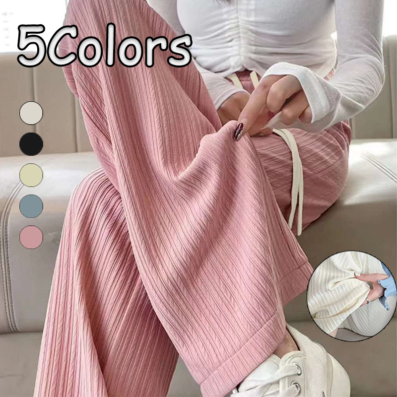 Calças femininas de cintura alta, com caimento drapeado, corte reto e perna larga, estilo casual, com efeito nuvem e textura bolha, novidade verão 2026