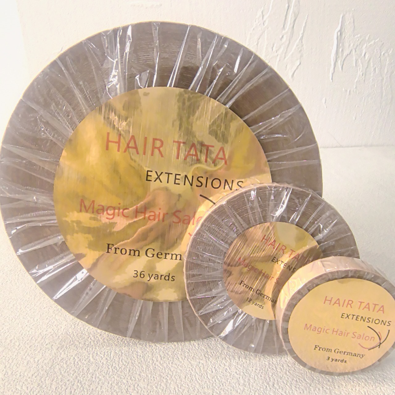 Ruban adhésif double face TATA pour extensions capillaires, largeur 0,8 cm/1 cm, 36/12/3 yards, pour salon de coiffure