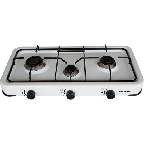 Ladybird White 3 Mata Cooktop-Scuba, Gas Alam, Kompor Dapur, Mini Portabel, Mudah Digunakan, 3 Kompartemen, Dapat Disesuaikan Panas