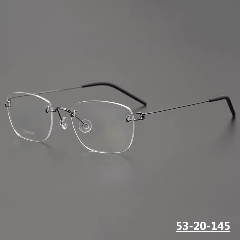Dänemark, quadratisch, randlos, Brillengestell 297, ultraleicht, für Herren, schraubenlos, Air-Titan, rahmenlose Brillen, modische Brillen