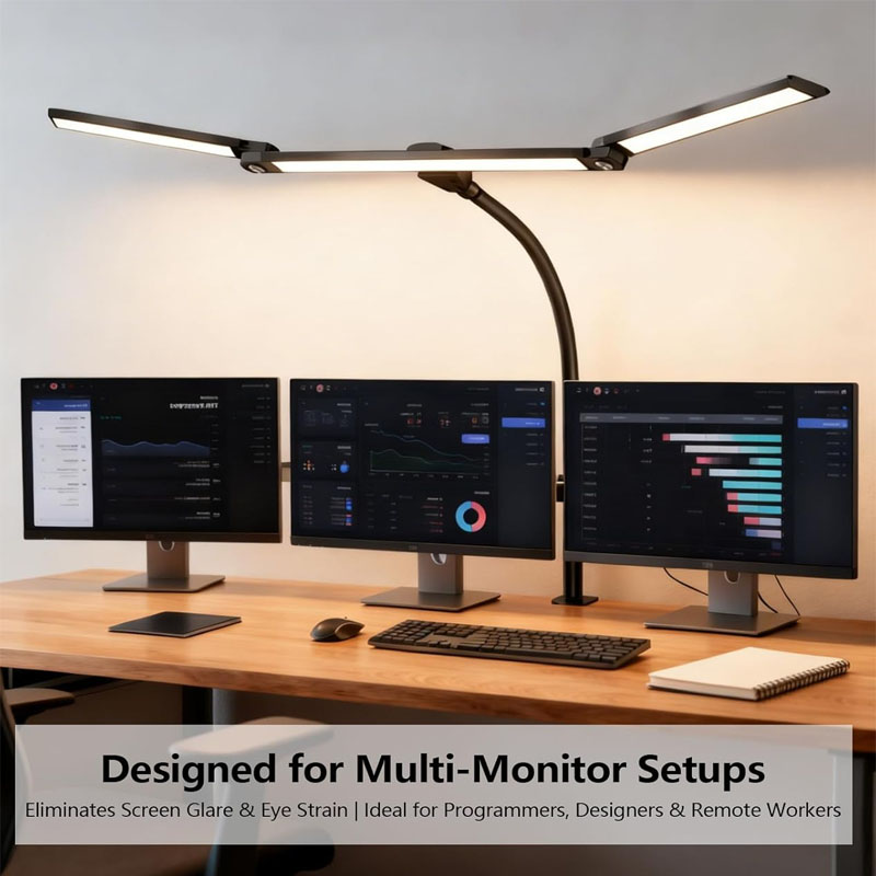 Lampe de bureau LED pour le soin des yeux, avec gradation continue, col de cygne Flexible et réglable avec pince pour la lecture, l'établi d'étude