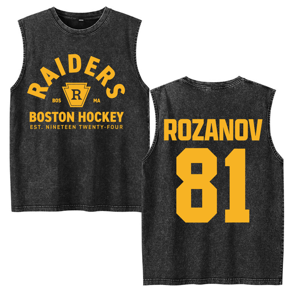 TV Heated Rivalry LIya Rozanov 81 Boston Raiders Washed Tank Tops T Shirt Men Women Harajuku Sleeveless Vest T-shirts Streetwear