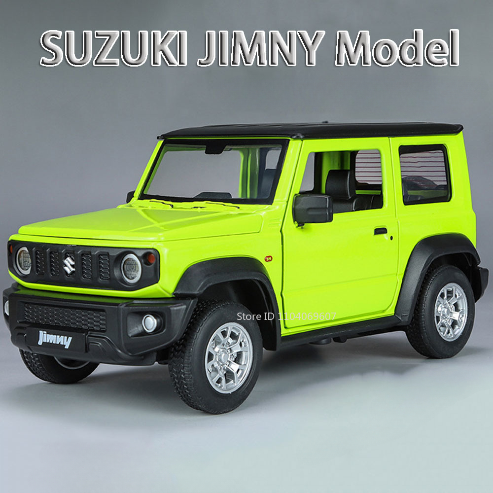 1:24 Suzuki Jimny Model samochodu Zabawki Odlew ze stopu SUV 4 drzwi Otwarte Pociągnij do tyłu Dźwięk Światło Amortyzacja Ozdoba Pojazdy Prezenty
