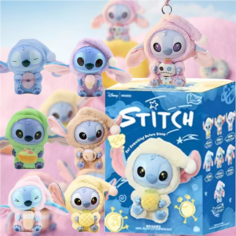 Miniso Disney Stitch Eat Something Before Sleep Blind Box Mystery Bag Vinyl Pluche Pop Speelgoed Hanger Verrassing De Monsters Geschenken