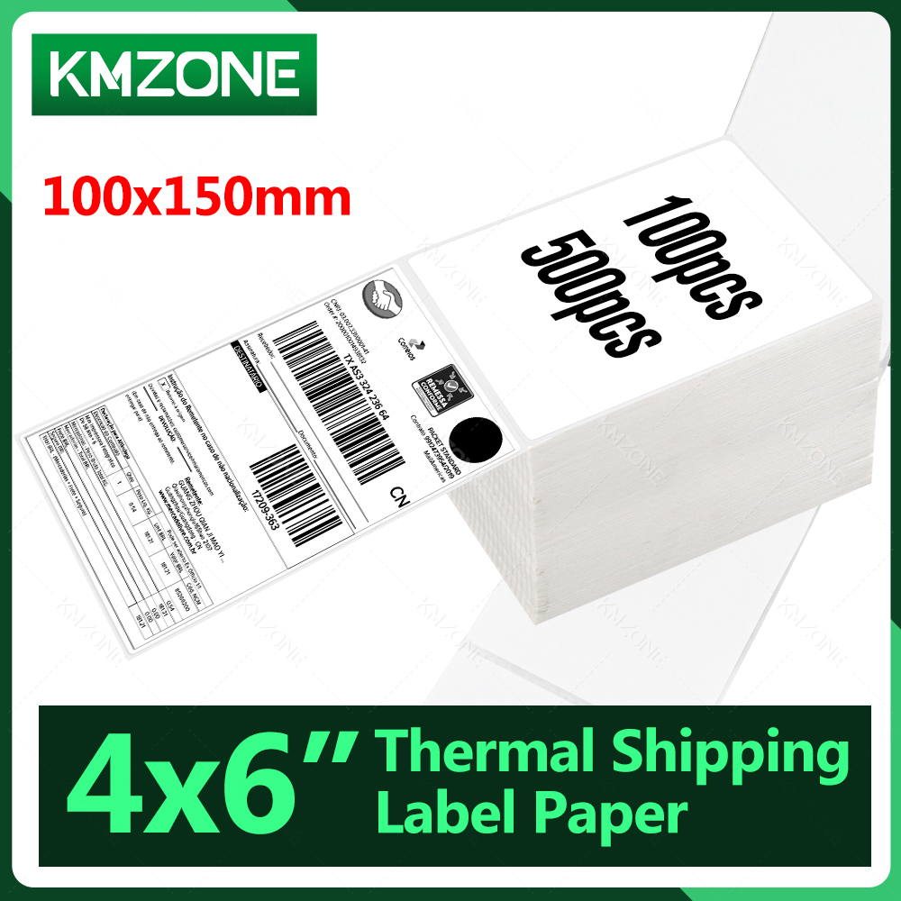 4 x 6 Thermoetiketten für den Versand, Etikettendrucker, 100 Stück, 500 Stück, weiße Versandetiketten, 4 x 6 direkte Thermoetiketten, fächerförmig, BPA-frei