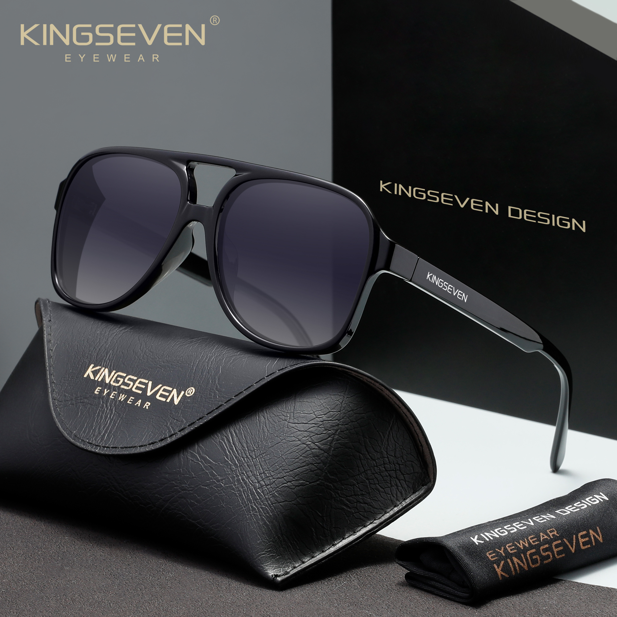 Солнцезащитные очки KINGSEVEN: дизайнерские, с двойной перемычкой, в крупной оправе, для женщин и мужчин, оверсайз, для активного отдыха, защита от УФ400