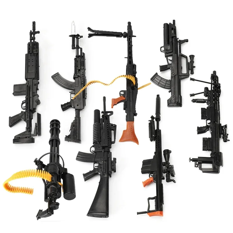 1/6 pistolet 4D AK47 MG42 MSR Barrett karabin snajperski Gatling żołnierski plastikowy zestaw modeli do składania zabawka budowlana wojskowy