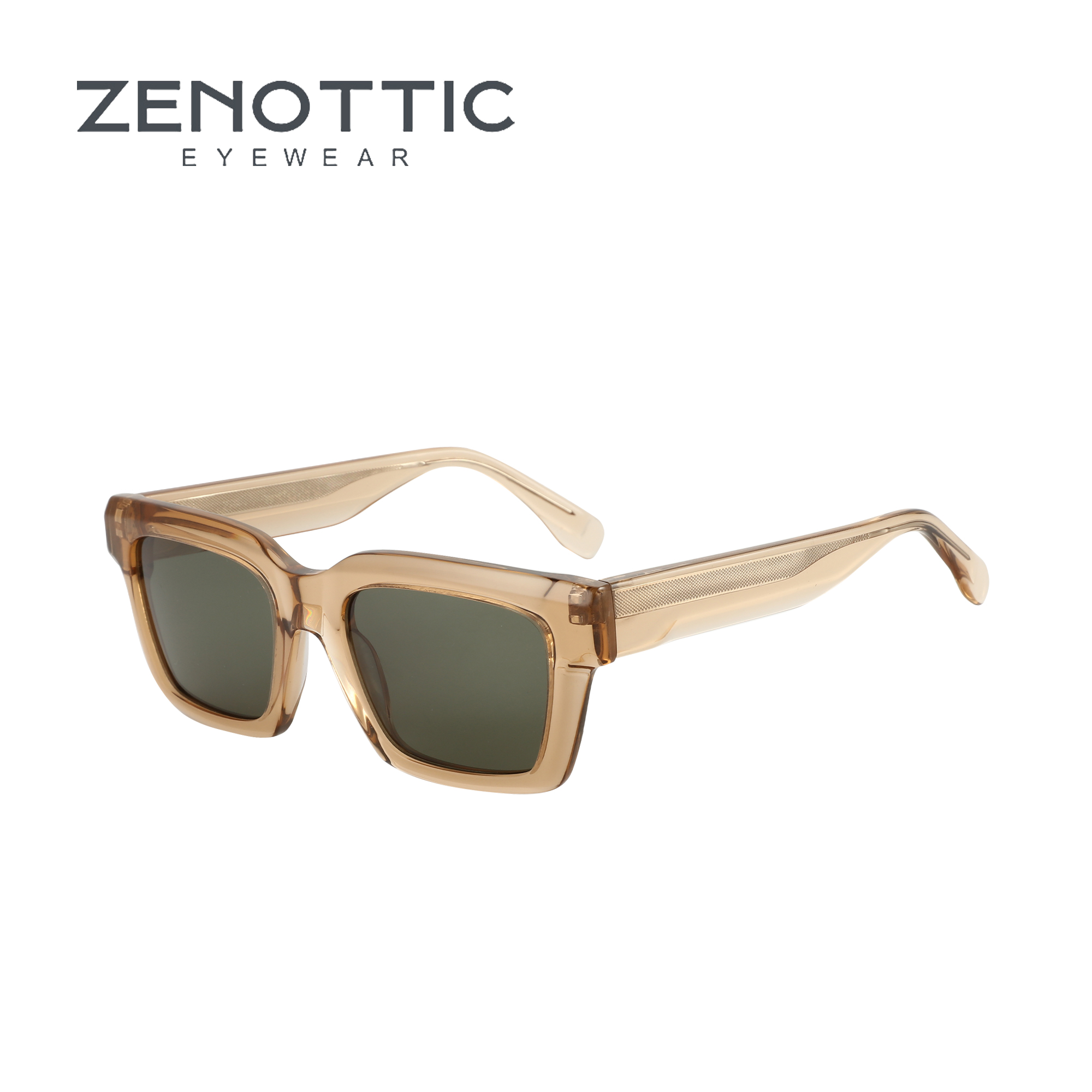 ZENOTTIC Modische, übergroße, polarisierte Sonnenbrille für Herren, hochwertiger Acetat-Schutz zum Angeln, Fahren, Sonnenbrille LM-6801
