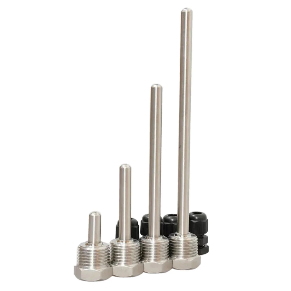 30-200mm Solar Energy Thermowell 1/2" NPT Threads Male Pipe For Temperature Sensors Fit Dia 6mm Tube Temperature Control
