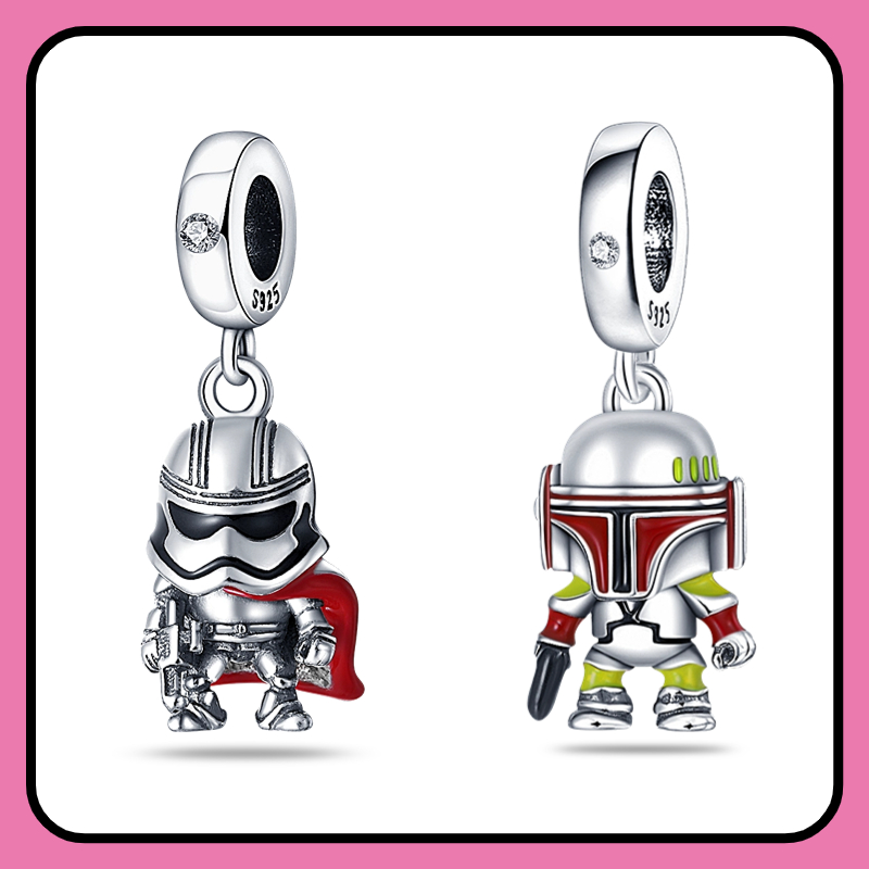 Hot Movies Character Starwars Boba Fett Phasma Charms Fit For Pan Original Bracelet DIY Fine Jewelry Making Gifts