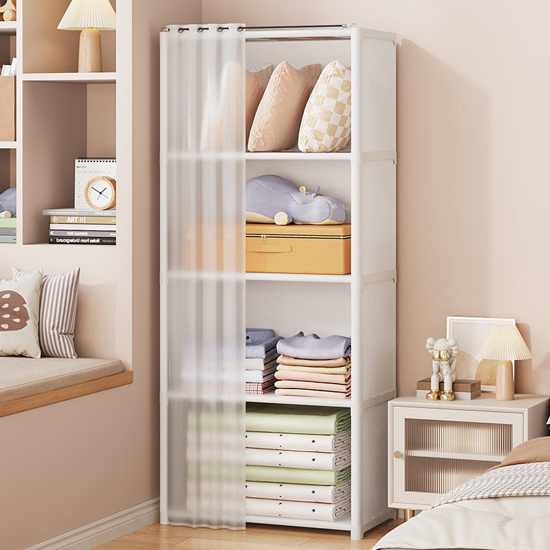 Armario sencillo de plástico de 5/6 capas a prueba de polvo para el hogar, dormitorio, ropa, colcha, juguetes, libros, armario de almacenamiento de restos