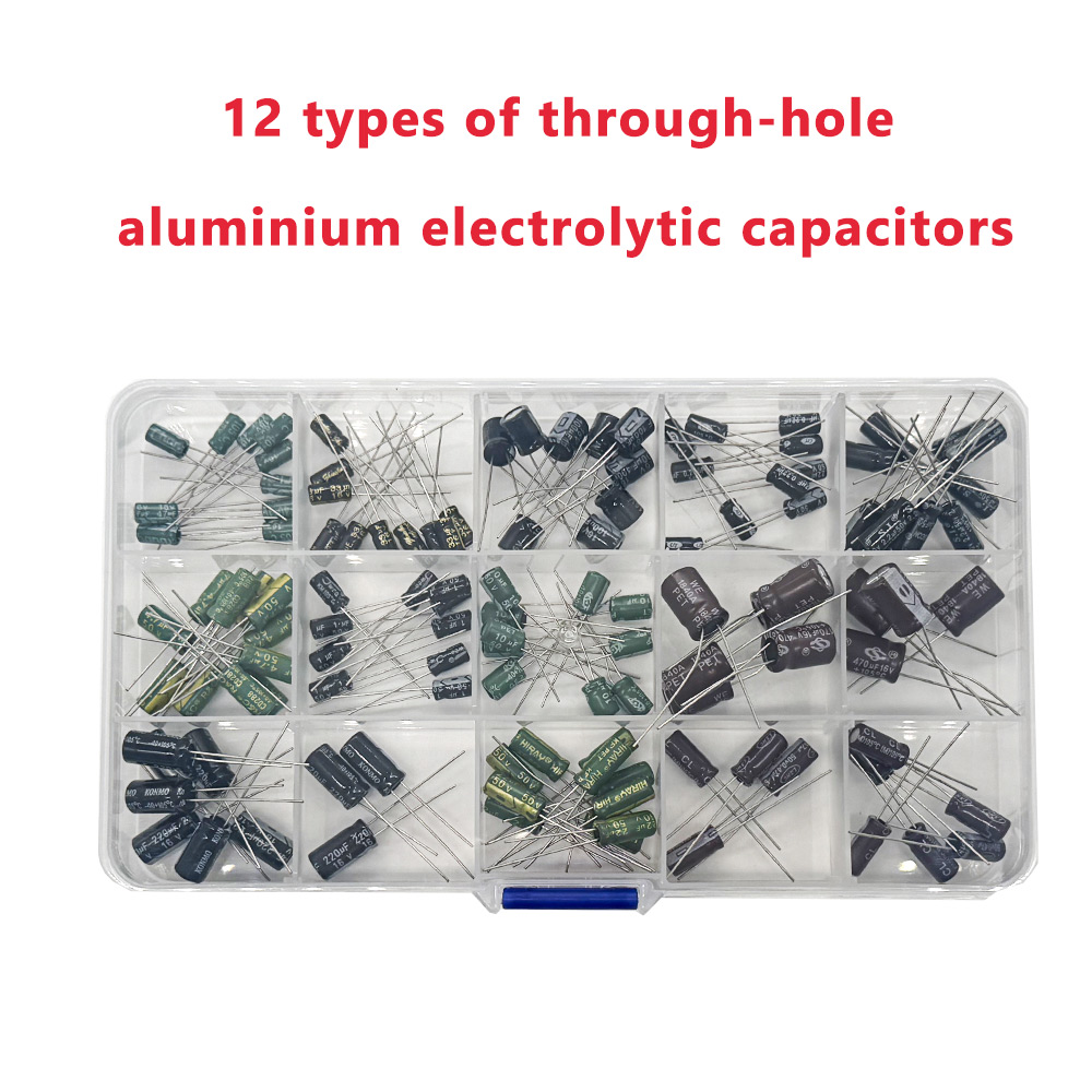 120 stuks elektrolytische condensator aluminium elektrolytische condensatorset 12 waarden 1uF-470uF DIP elektrolytcondensatoren