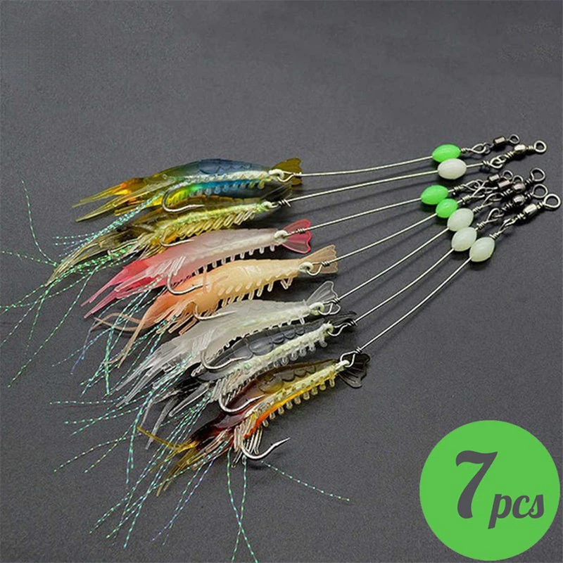3 Stück/7 Stück Garnelen-Köder Angelköder Künstlicher Angelköder Isca Artificial Ascesorios Pesca