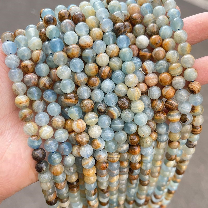 Natuursteen Argentinië Blauwe Calciet Kraal Ronde Losse Spacer Edelsteen Kralen Voor Sieraden Maken DIY Armband Ketting Accessoire