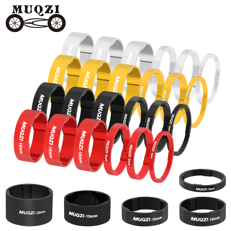 Muqzi kit de calço de fone de ouvido 2 3 5 10 15 20mm espaçador de arruela de haste de bicicleta para ajuste de altura de garfo de 28,6 mm