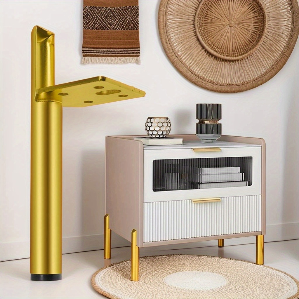 4 Stück Möbelbeine aus Metall, Möbelstützbeine, robuste Möbelstützfüße, rund, für Tische, Sofas, Couchtische, Bücherregal