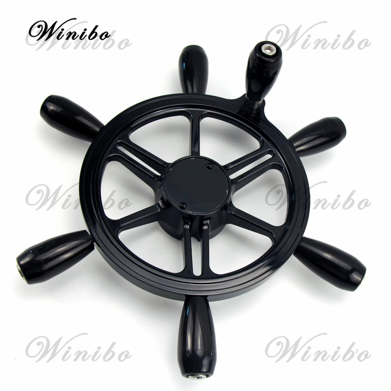 15inch Marine Stainless Steel Steering 6-Spoke Steering Wheel With handle Boat Accessories Fit For Boat