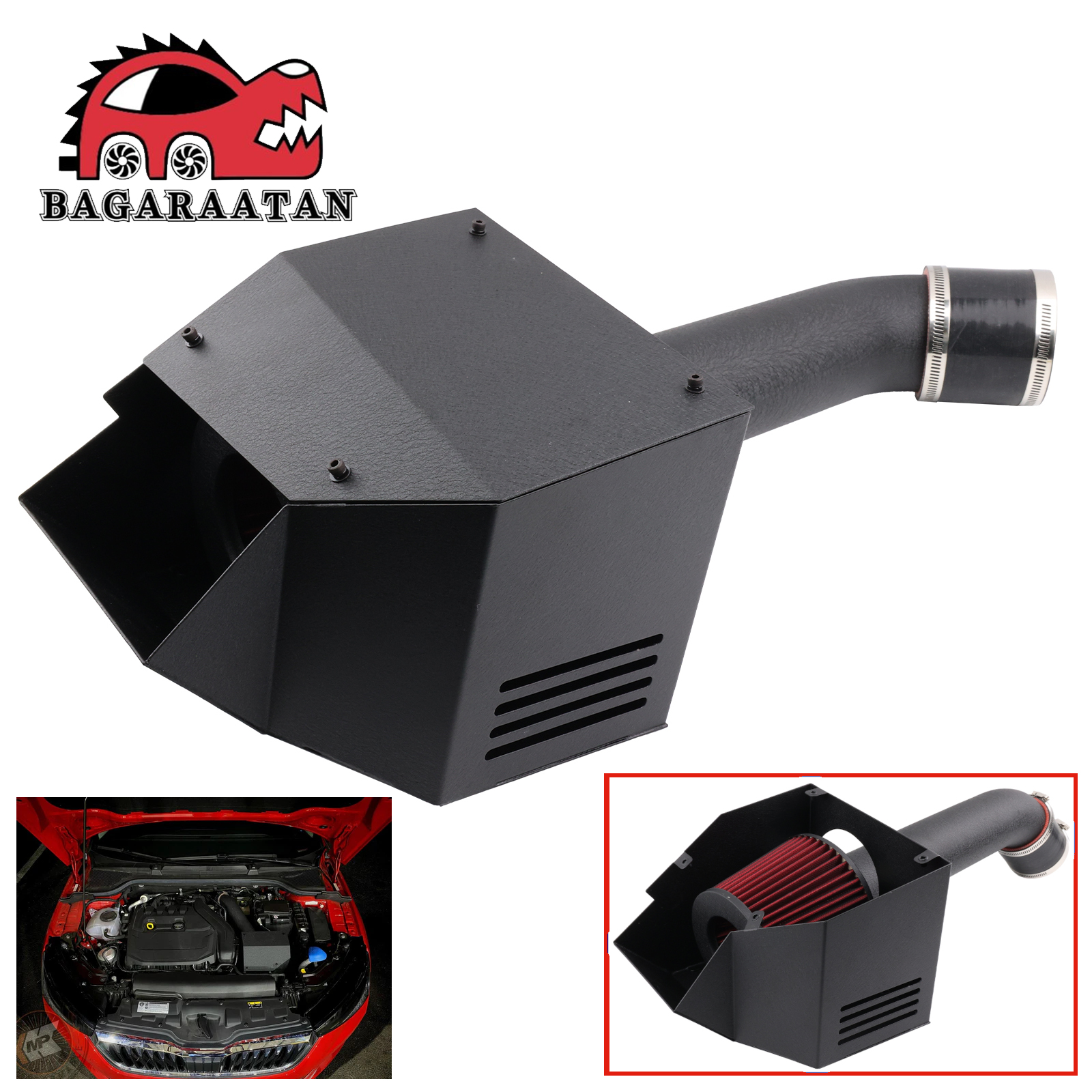 Intakes System Cold Air Intake Kit Dry Filter+Heat Shield for 2017+ VAG EA211 EVO 1.5TSI engine For Audi VW For Skoda Seat
