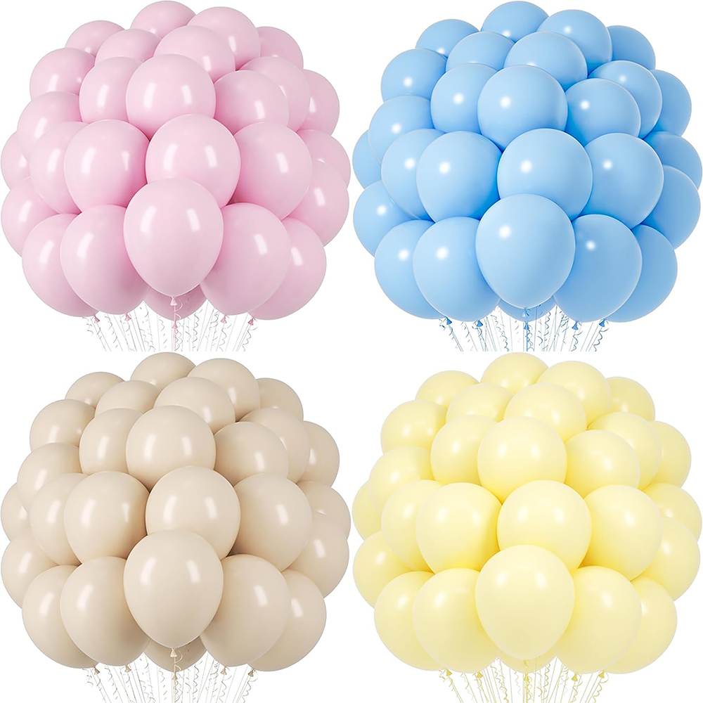 Balon Pastel 5/10/12 inci balon lateks pasir putih biru merah muda bayi dekorasi pesta ulang tahun pengungkap jenis kelamin Pancuran bayi