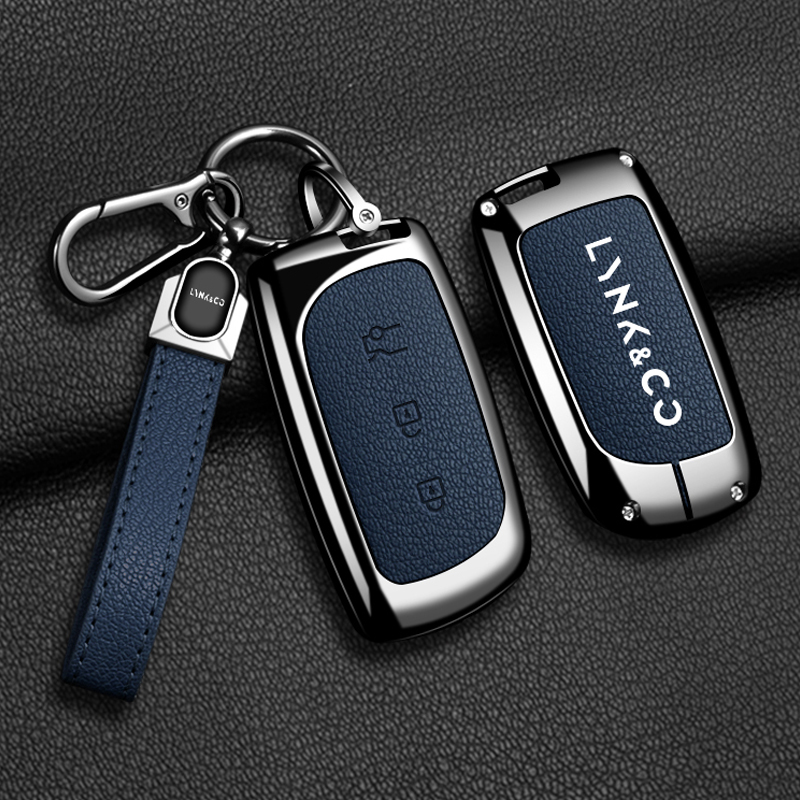 Liga de zinco couro caso chave do carro capa protetora para lynk & co z10 z20 900 ultra max pro saco remoto escudo chaveiro acessórios