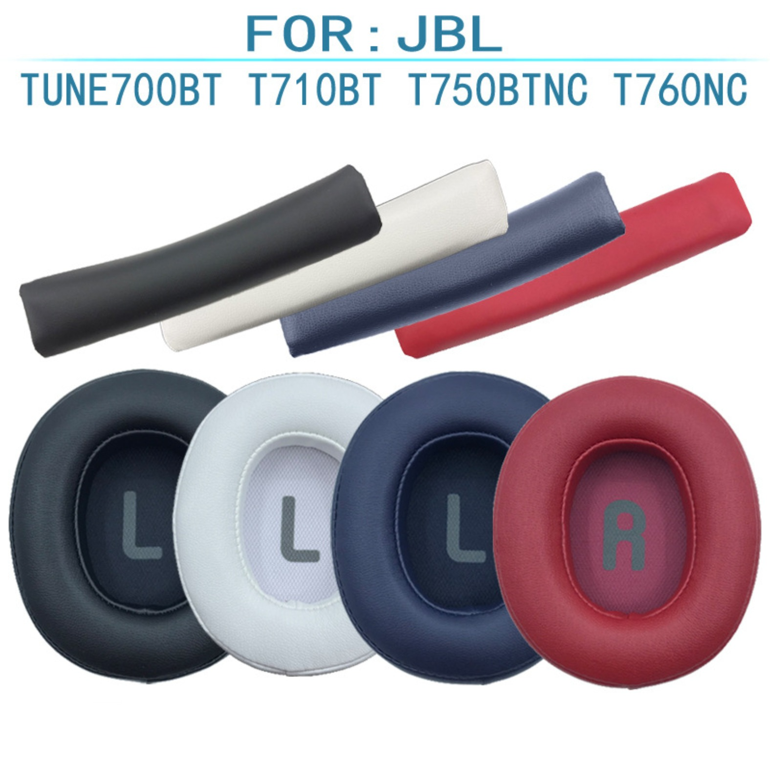 Almohadillas HYX para Auriculares JBL TUNE 700BT 710BT 720BT 700BTNC 750BT 760BTNC, Orejeras de Cuero, Accesorios para Auriculares, Cubierta para la Diadema