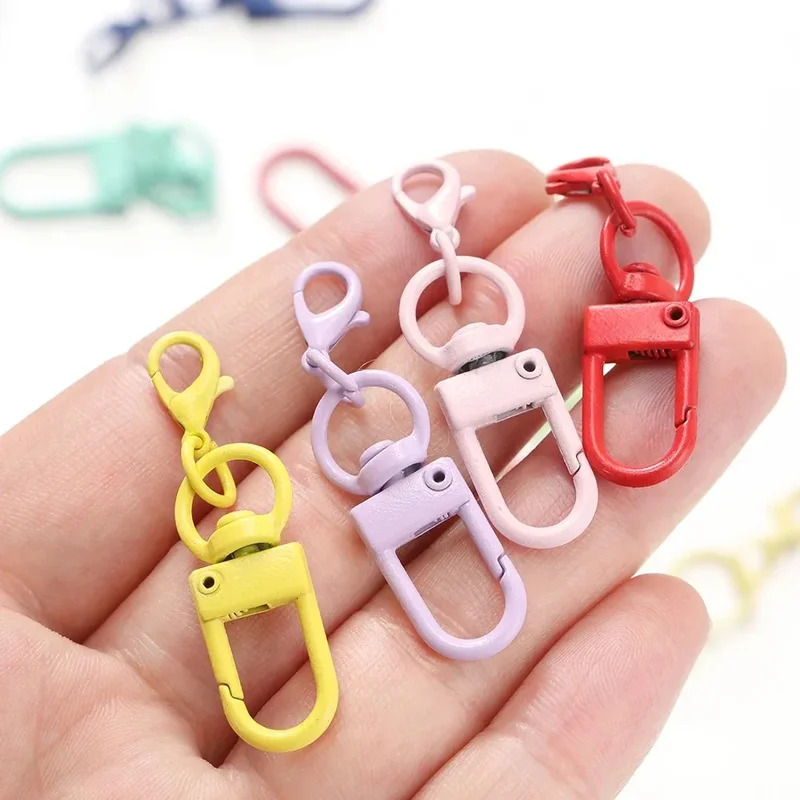 Ganchos de fecho lagosta de metal colorido com 10 unidades – chaveiro e suprimentos para fazer joias, acessórios para colar/pulseira DIY