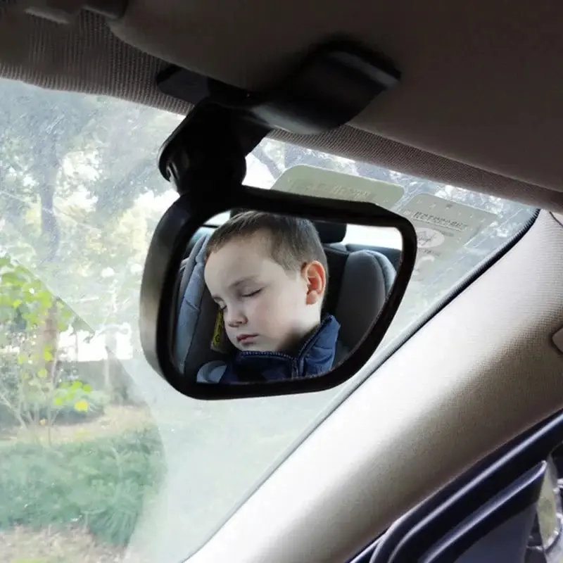 Mini-autostoeltje achter, verstelbare bolle achterspiegel, kindermonitor, in de auto, 2-in-1