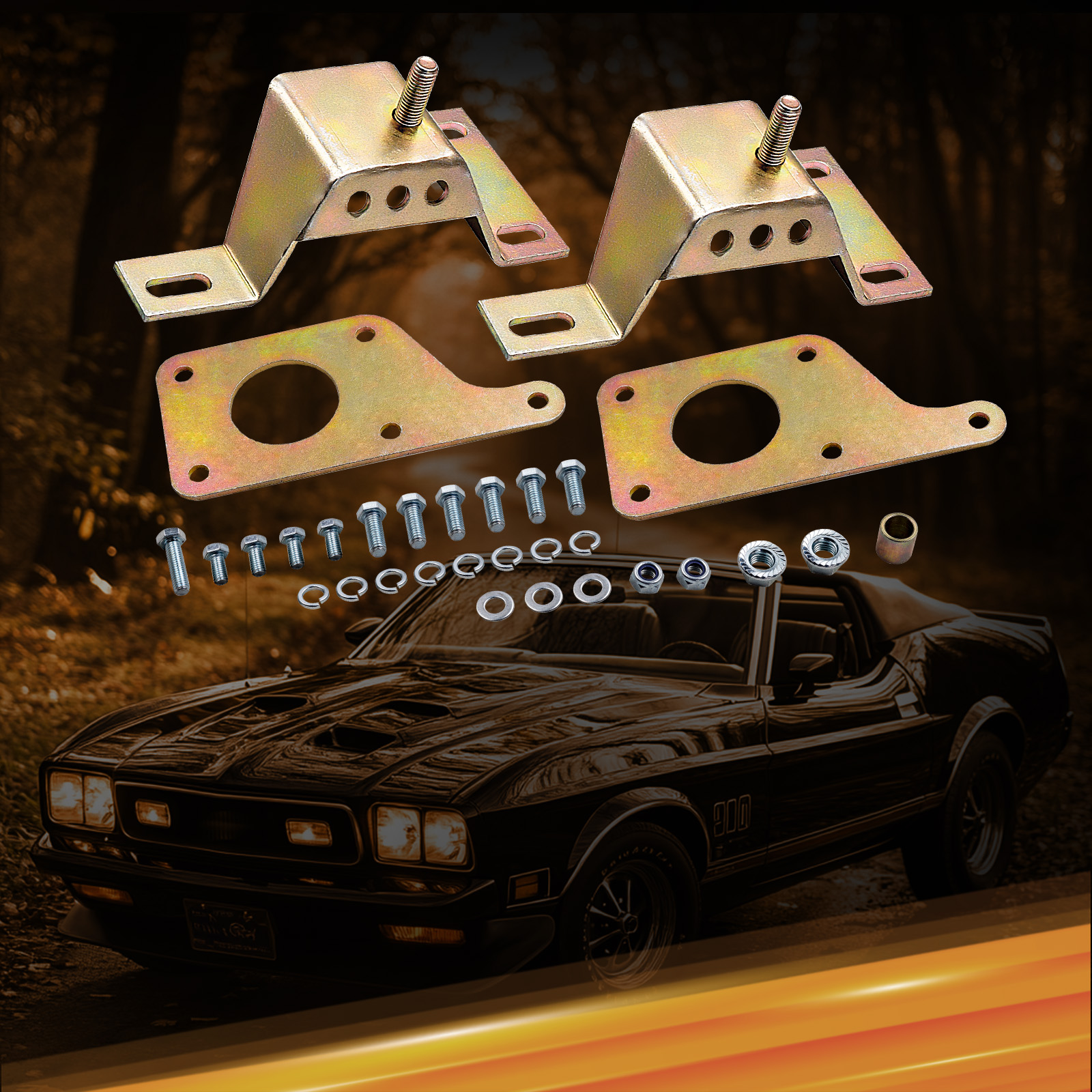 Plaques d'adaptation d'échange avec 4.6 supports de moteur solides, Mustang LS1, 5,3 L, 6,0 L, moteur 1979-2004, 3013-102