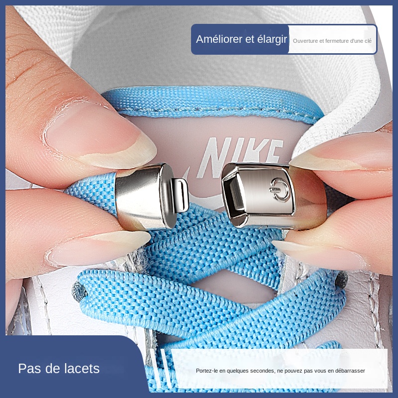 Lacets de chaussures sans cravate, lacets à verrouillage à pression, lacets élastiques, baskets pour enfants et adultes, lacets plats élargis de 8MM pour chaussures