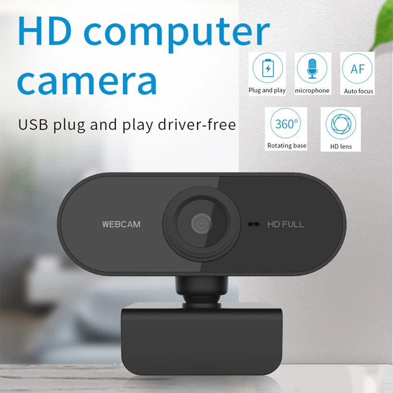 Kamera internetowa 2026 Mini Full HD z mikrofonem, złącze USB, kompatybilna z laptopami i komputerami stacjonarnymi, idealna do wideorozmów, konferencji, pracy na żywo.