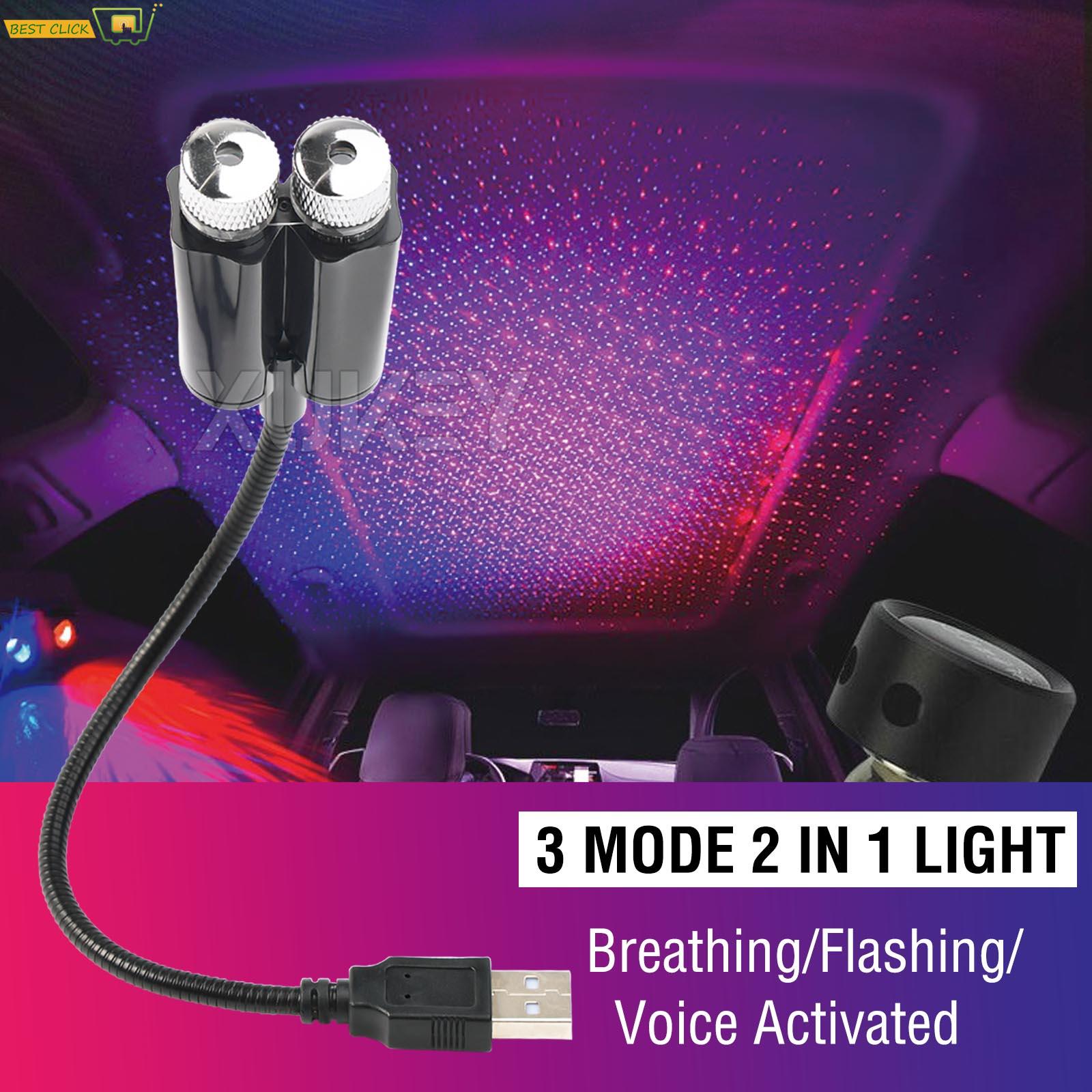 Luz LED para techo de coche, proyector de ambiente estrellado, USB, decoración nocturna para el hogar, accesorios para coche