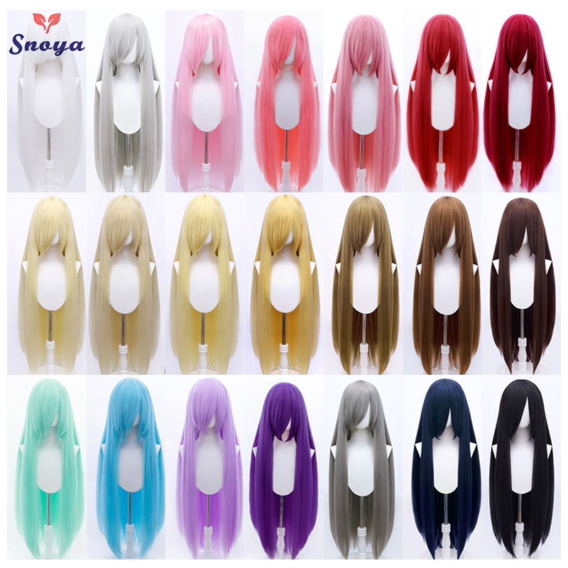 Snoya 100 cm synthetische flauschige Maisdauerwelle Cosplay Perücke rosa rot blau lila Anime Party lange Perücke für Frauen