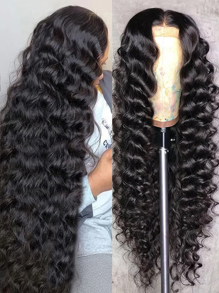 40 Zoll HD Loose Deep Wave 13x6 Lace Front Echthaarperücken Brasilianische Lockige Wasserwellen 13x4 360 HD Transparente Spitze für Frauen 250% Hohe Dichte Vorgezupftes Babyhaar 100% Natürliche Wellen Echthaarperücken