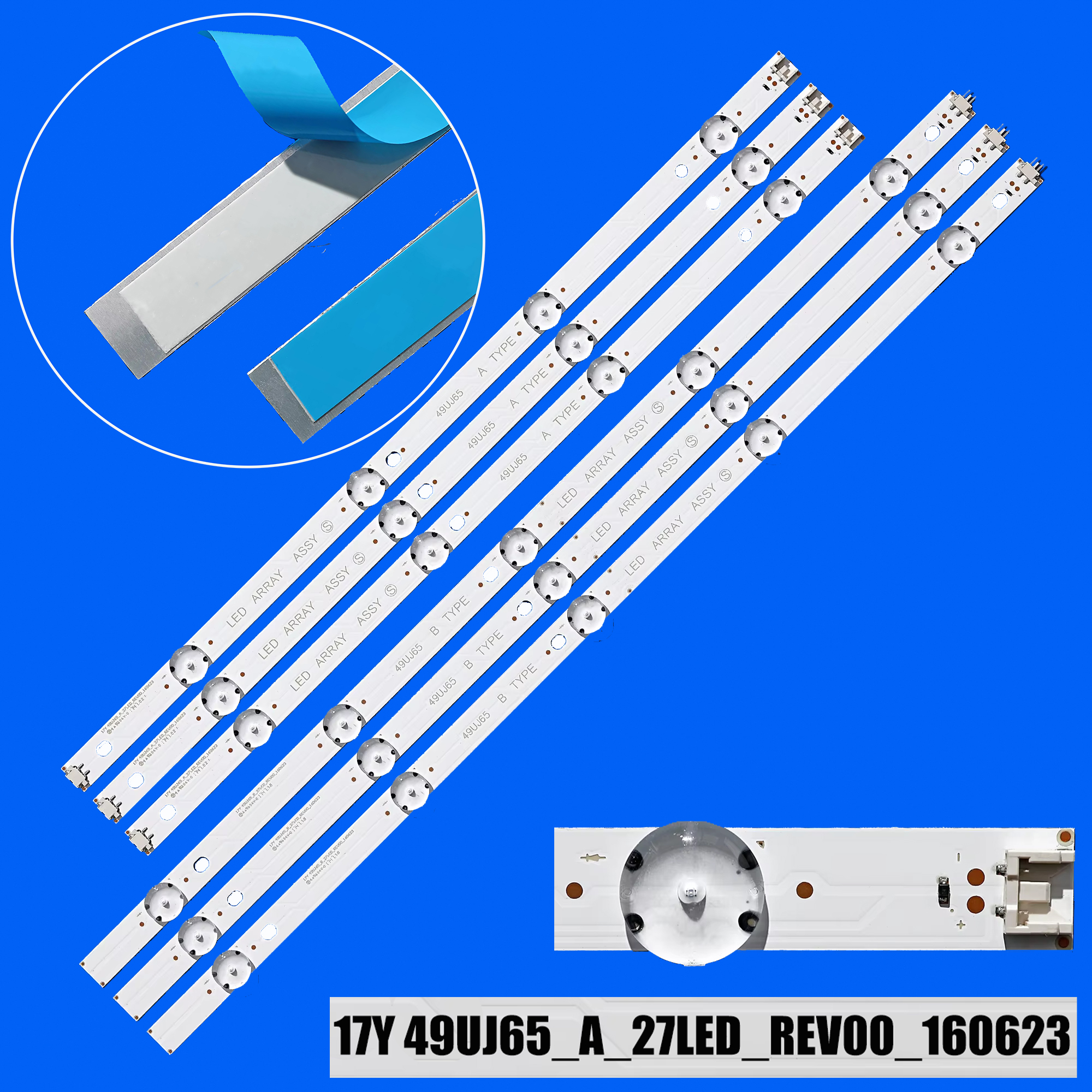 LED-Hintergrundbeleuchtungsstreifen für 49UJ6517 49UJ701V 49UJ670V 49UJ651V 49UJ6500 49UJ6519 49UJ630 49UJ6517-ZA 49UJ6560 49UJ6560-SB