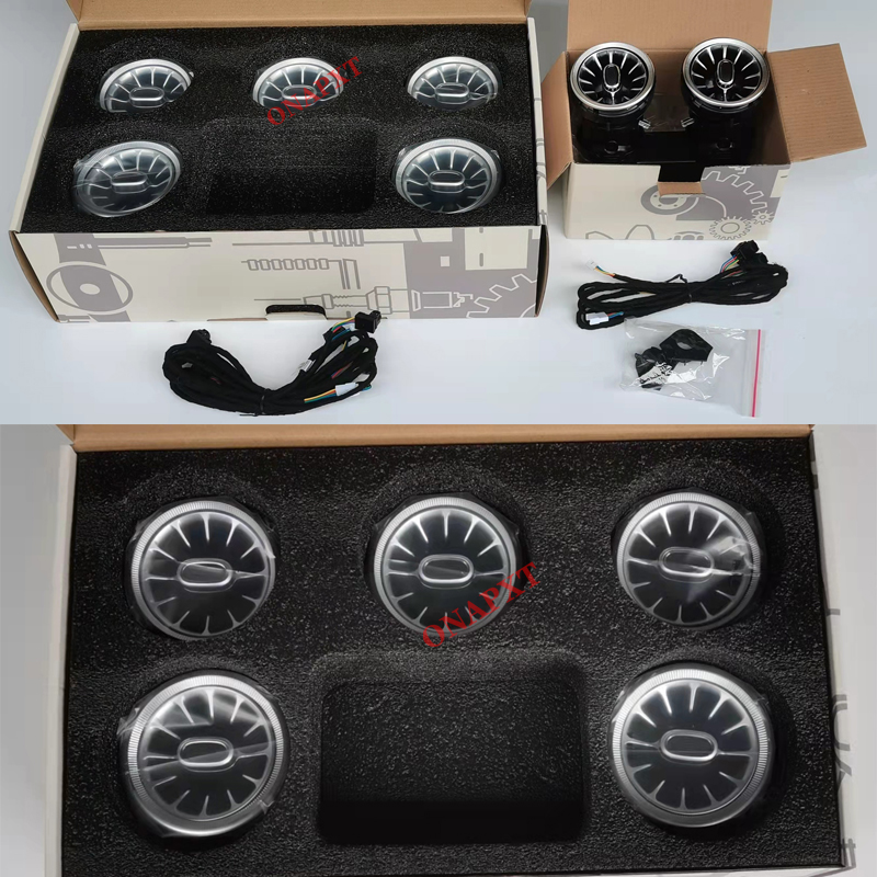 Светодиодный для Benz AMG A/CLA/GLA/C/GLC/E/S/G Coupe W176 W117 W156 W205 X253 W213 W222 W464 Вентиляционная лампа Турбина Сопло окружающего света
